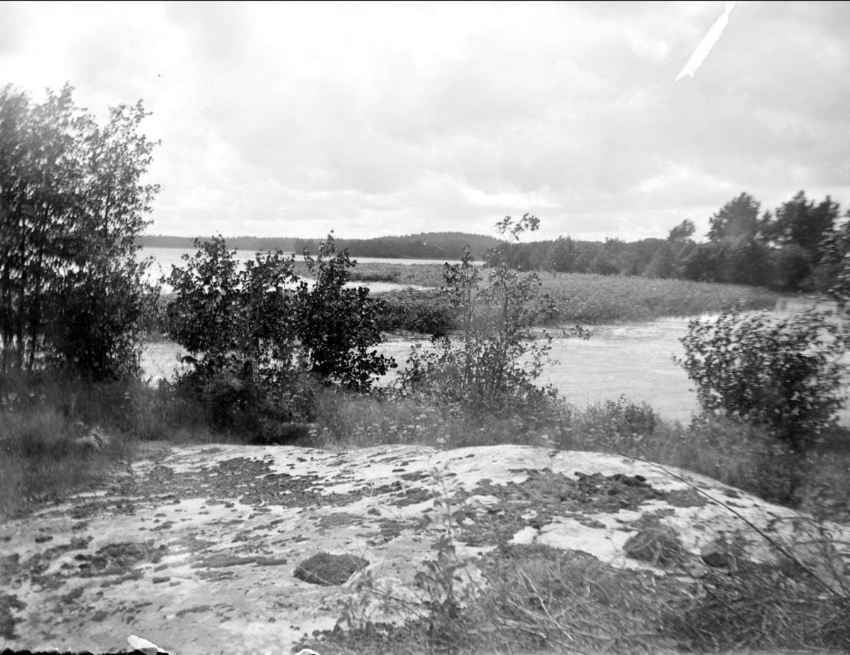 Landskapsvy med sjön Limmaren, Frötuna socken, Uppland 1927