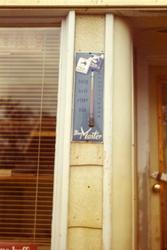 Termometer med reklame for Blue Master sigaretter.