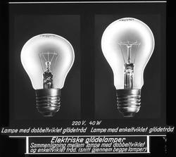 To glødelamper, med enkelt- og dobbeltviklet glødetråd, 1930