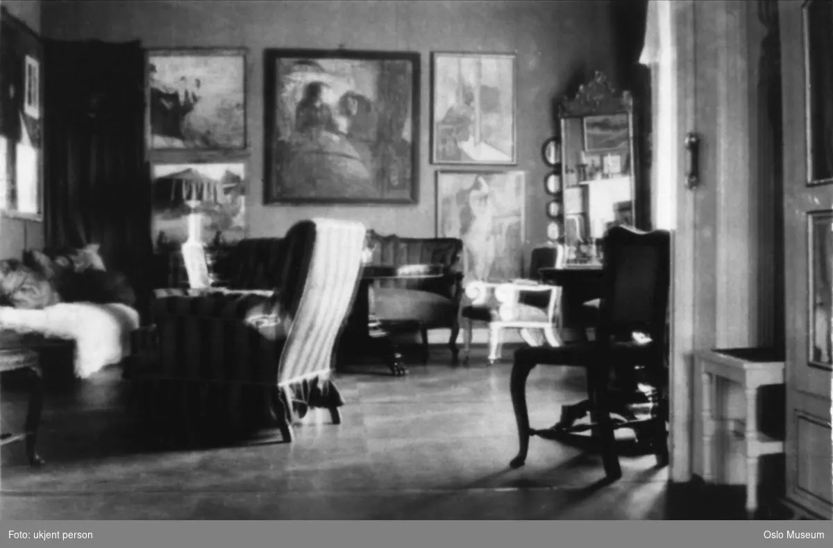 bolig, interiør, stue, malerier av Edvard Munch