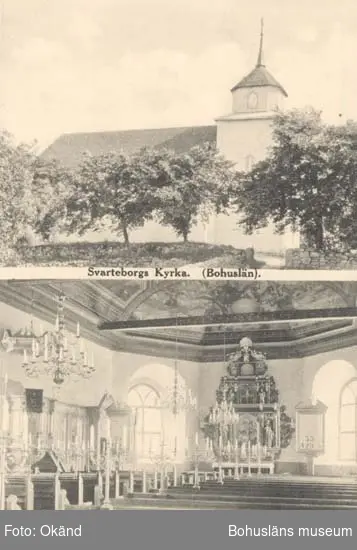 Tryckt text på kortet: "Svarteborgs Kyrka. (Bohuslän)." 