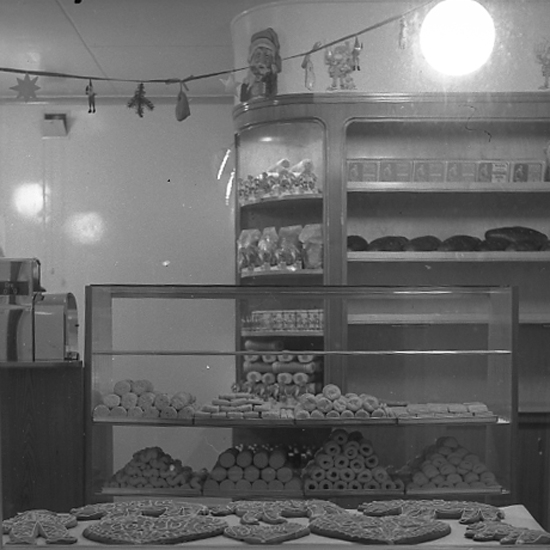 Slättens bageri, Lysekil. Julskyltning år 1946.