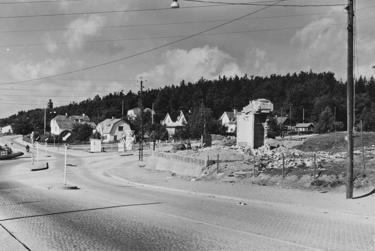 Enköping, Fannakorset, mot väster, juli 1954