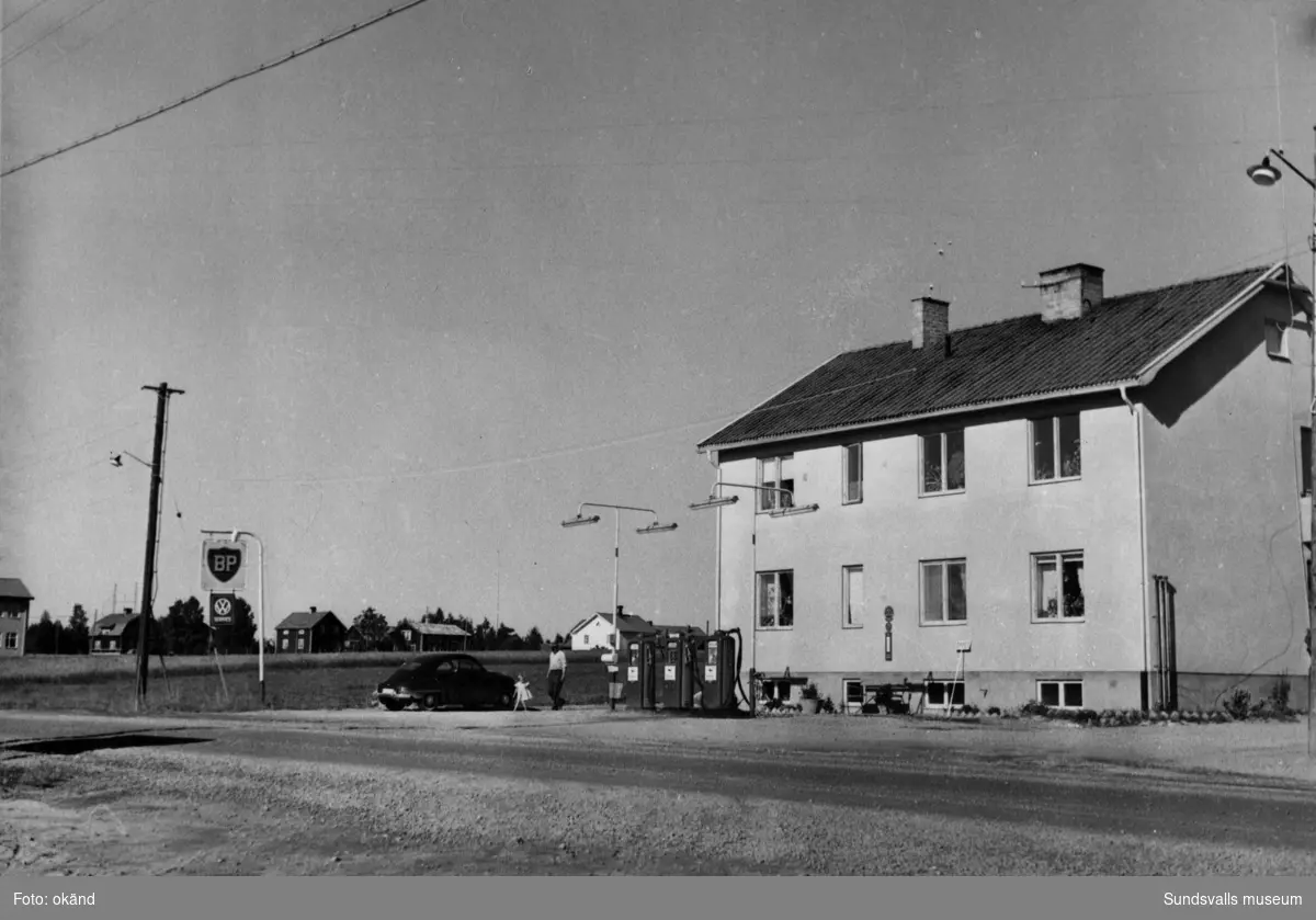 BP-stationen Hemling, Örnsköldsvik. Köpman: Fritz Jonsson.