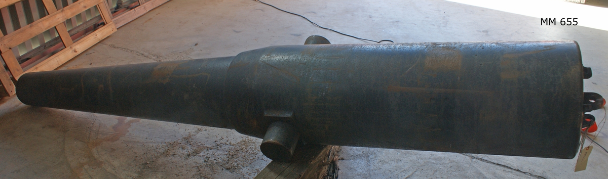 12 cm bakladdningskanon m/79 med mekanism. Kanonens nr 44.