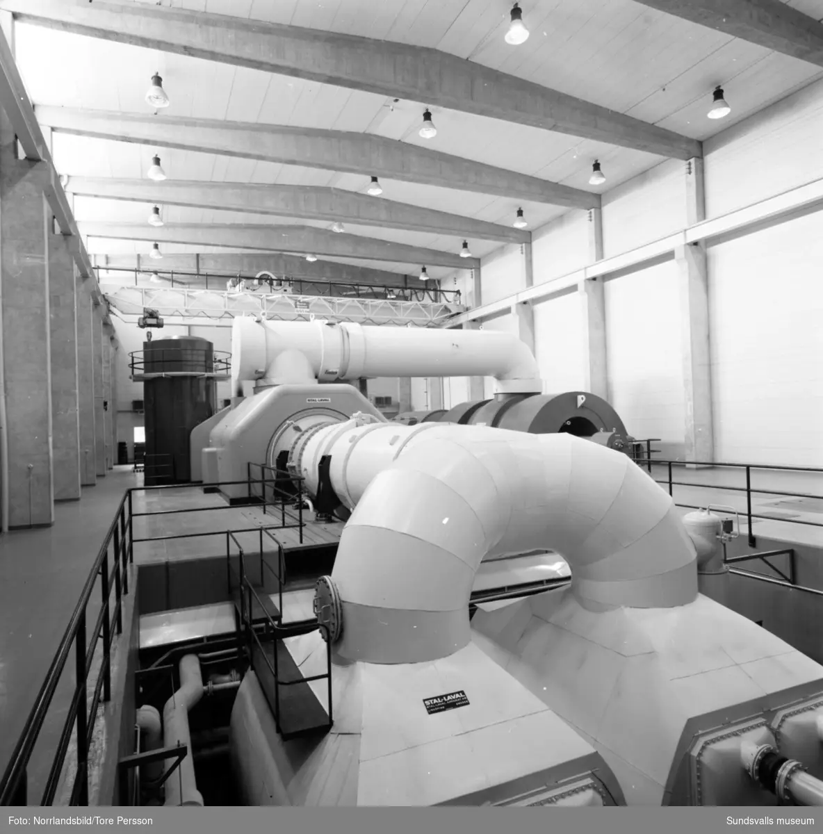 Interiörbilder från Nyhamns kraftverk. Stal Laval.