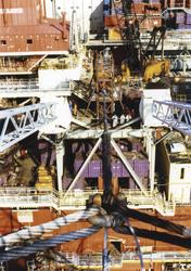 Dette bildet er tatt fra flammebommen og ned mot dekket på S