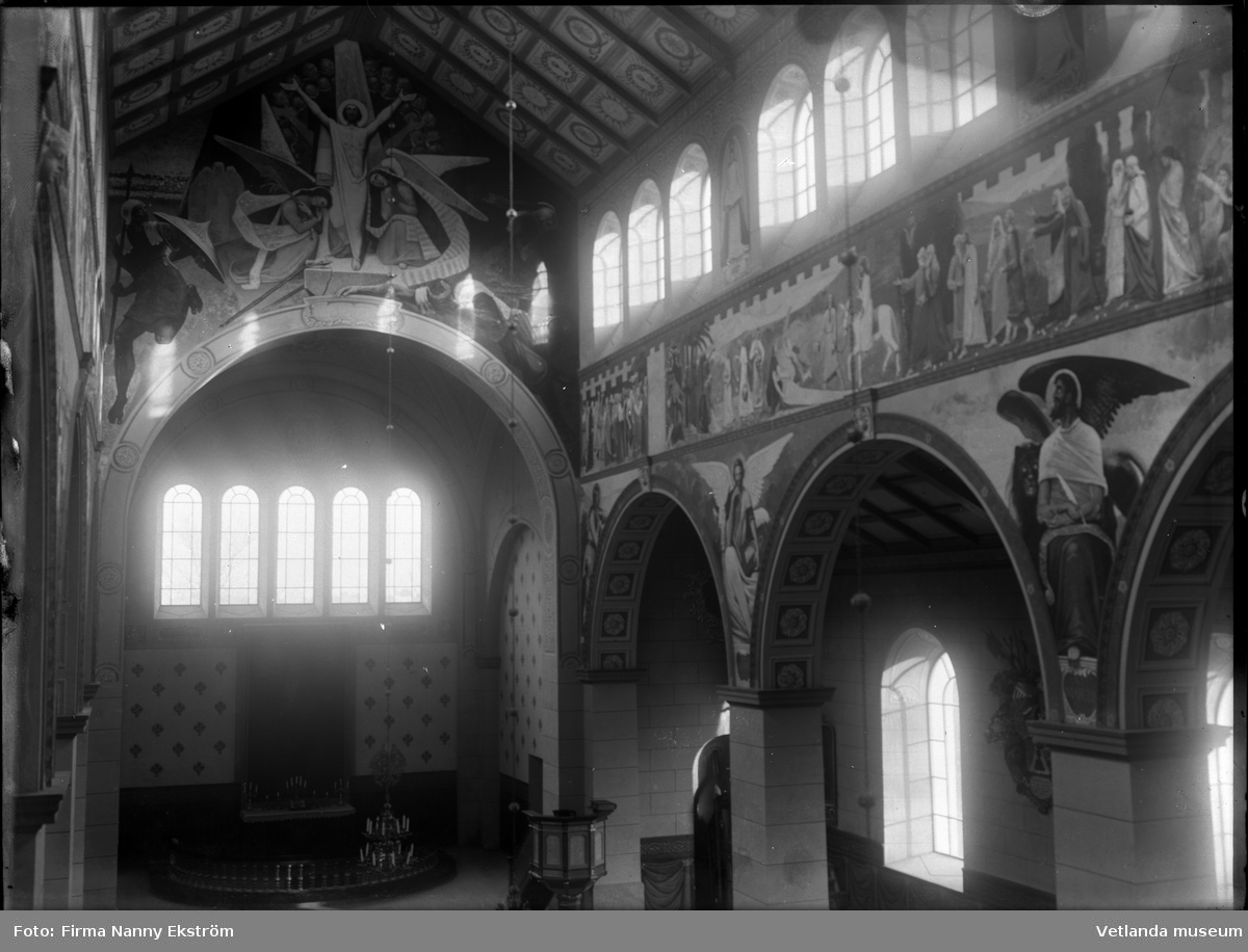 Interiör från Vetlanda kyrka, år 1903