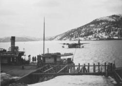 Namsos havn. Søndag den 14. april 1940 kom det første engels