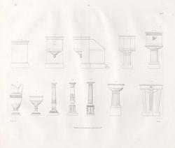 Udkast til Kirkebygninger på Landet i Norge. Plansje 9. [Gra