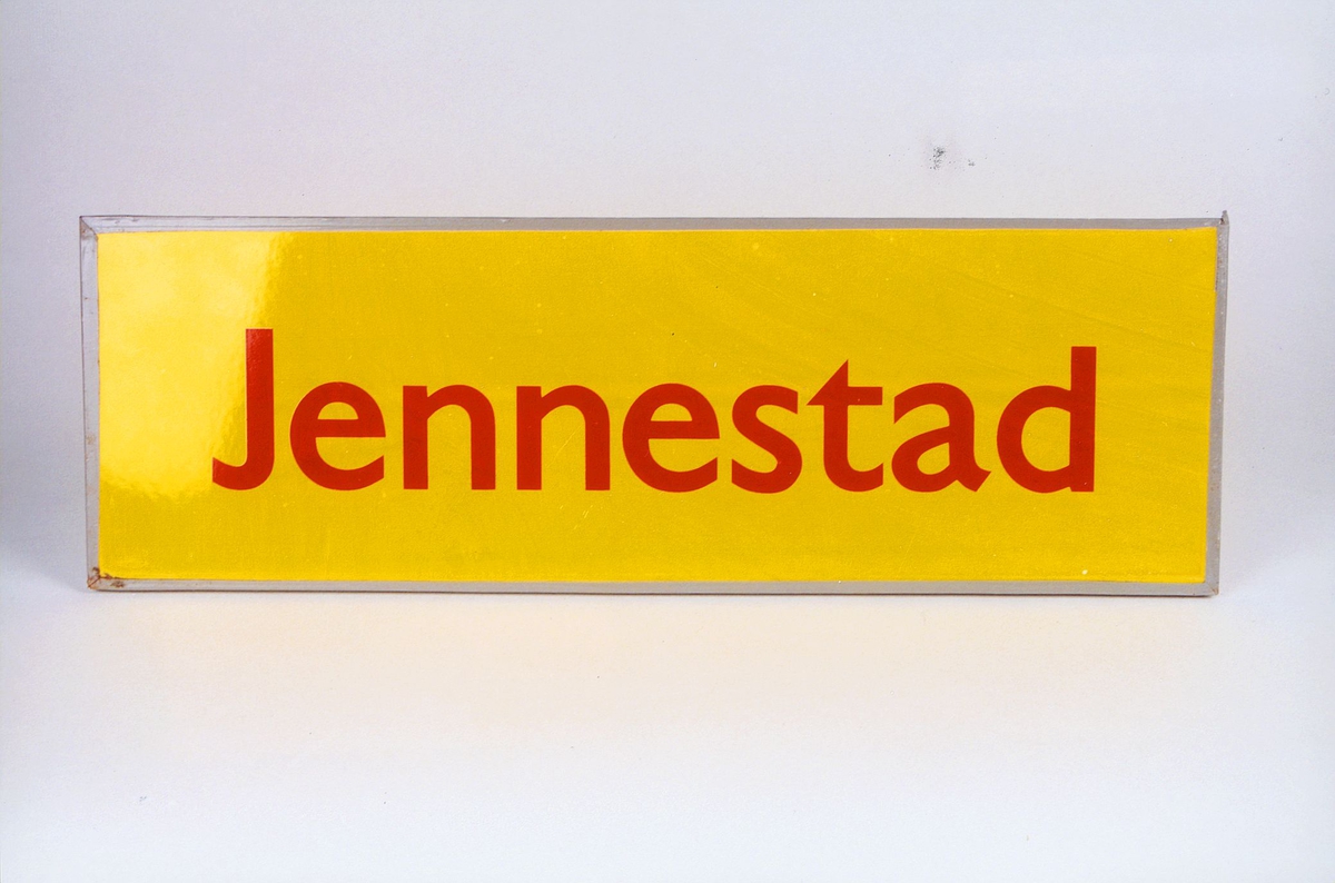 Postmuseet, gjenstander, skilt, stedskilt, stedsnavn, Jennestad.