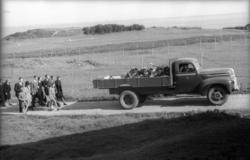 Gravfølge..Ford V8 1946-47. Det lille merket på døra er sann