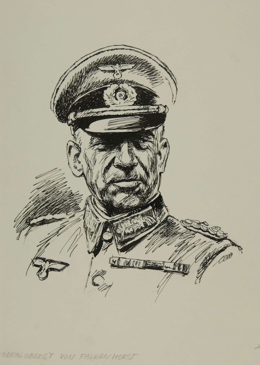 Den tyske landmilitære sjef i Norge, Generaloberst Nikolaus von Falkenhorst. Kampene i Norge 1940, bind 1, side 18.