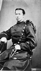 Portrett, ? Olsen, mann i uniform, ca. 1870.