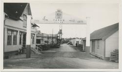 Postkort, Dampskipskaia, 1939, bygging av kjølelageret i bak