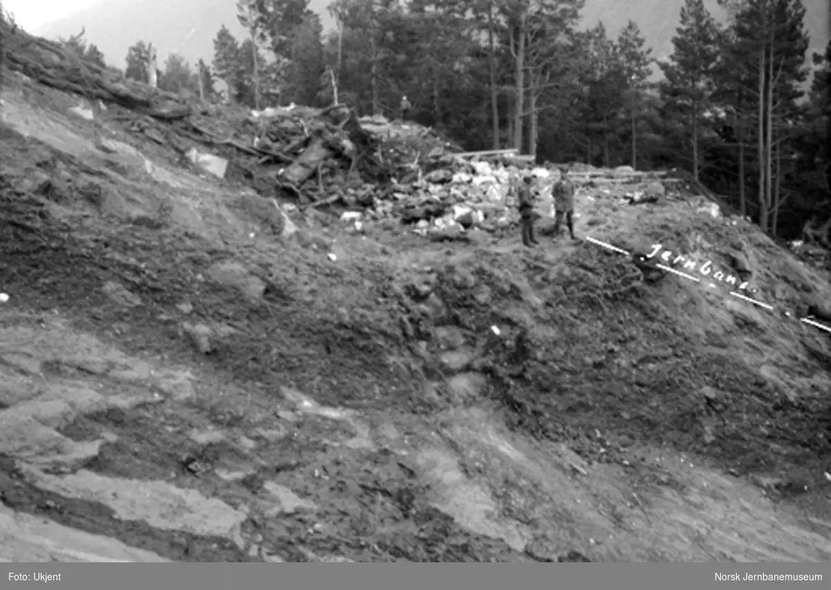 Jordskred ved Verma 9.6.1926 : midtre og øvre linjebrudd på jernbanen