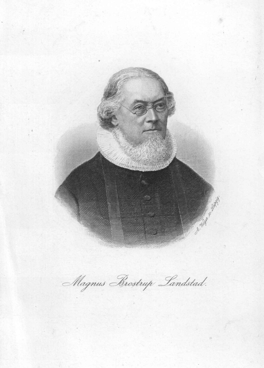 Portrett, brystbilde av M.B. Landstad