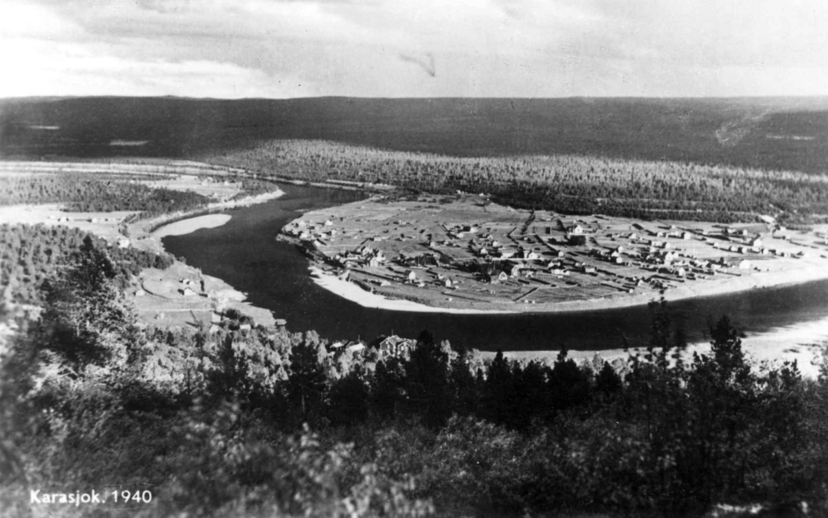 Oversiktsbilde over Karasjok kirkested, 1940.